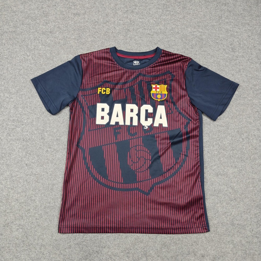 FC‎ Barcelona Shirt Boys XL Blue Maroon Soccer Barça FCB Graphic Youth Tee